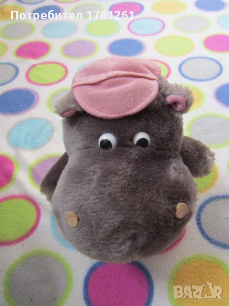 Плюшена играчка хипопотам - касичка, снимка 1