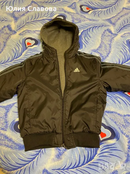 Двулицево детско яке Adidas -размер 6-7 години, снимка 1