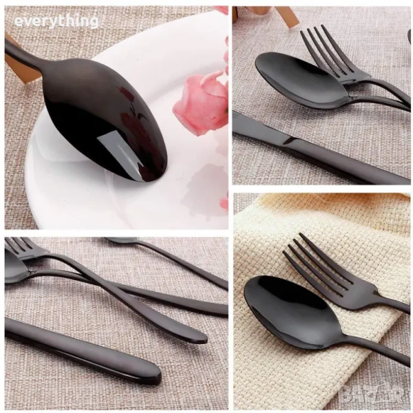 Комплект кухненски прибори – Philipala – 24 части черни, снимка 1