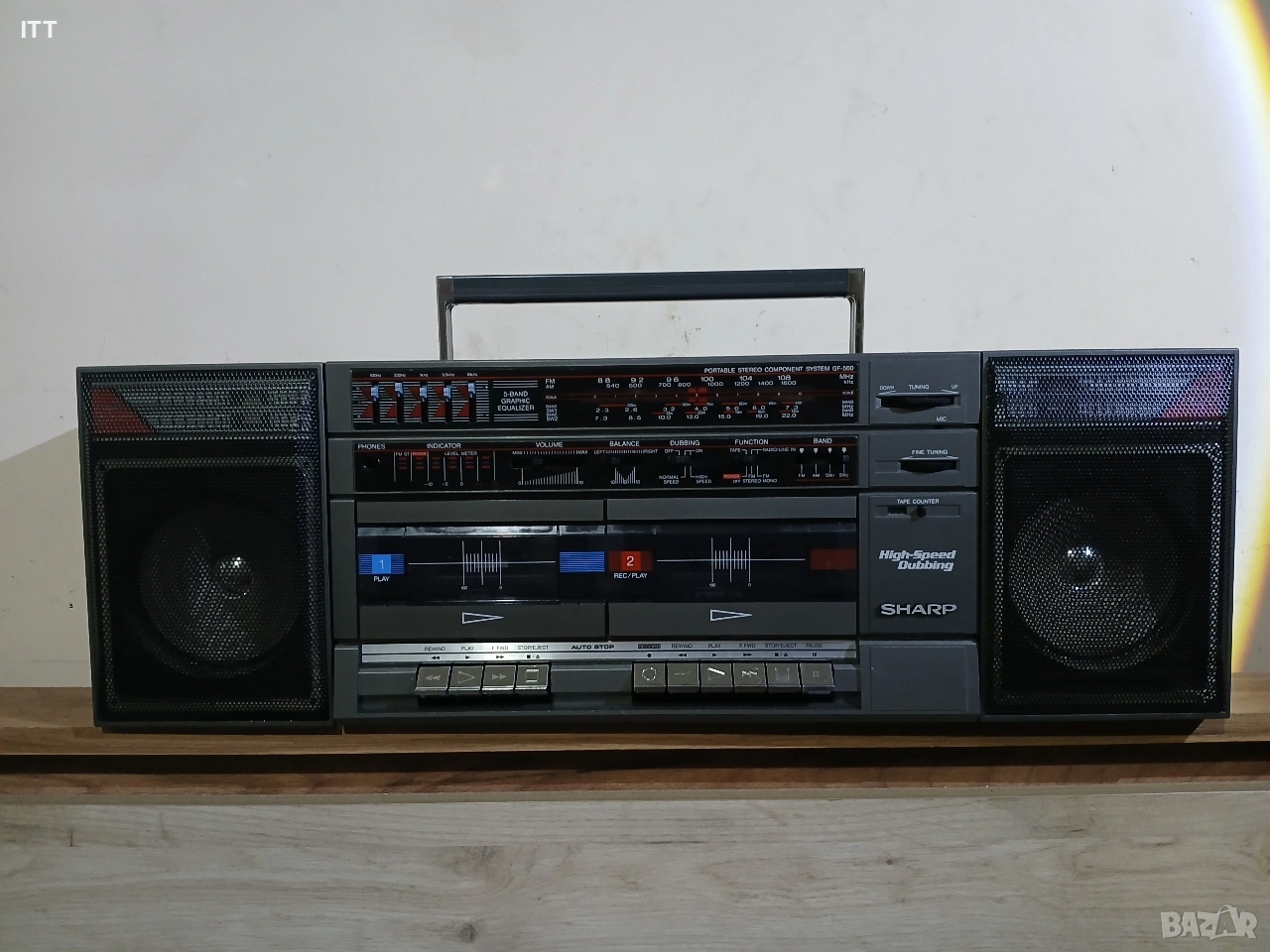 ПРОДАВАМ КАСЕТОФОН КАТО НОВ БЕЗ ЗАБЕЛЕЖКИ, ( SHARP GF-560Z(D) JAPAN) , снимка 1