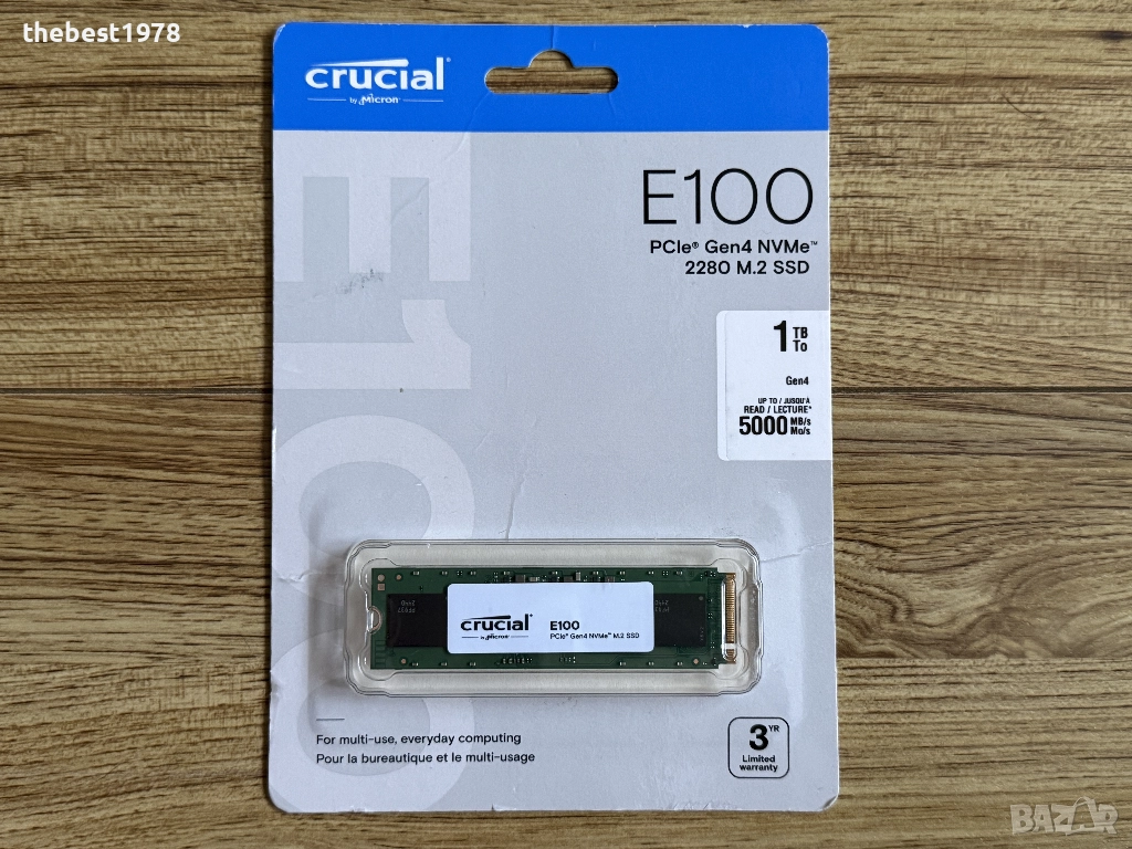 НОВО! 1TB SSD NVME Gen 4x4 CrucialE100, снимка 1