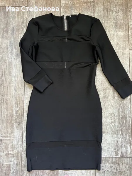 Нова къса стилна парти коктейлна официална къса черна бандажна рокля , снимка 1