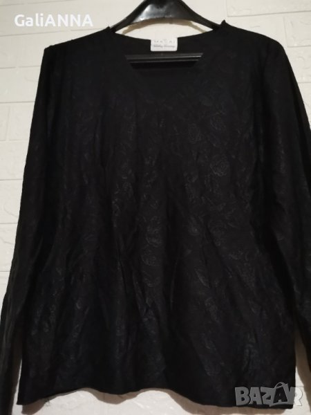 ЕЛЕГАНТНА ЧЕРНА БЛУЗА РАЗМЕР ДО XL , снимка 1