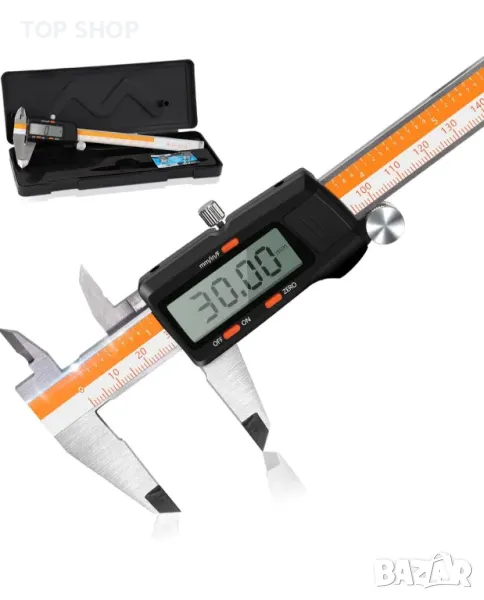 Метален микрометър шублер от неръждаема стомана IP54 Водоустойчив LCD дисплей 150 мм 6 инча, снимка 1