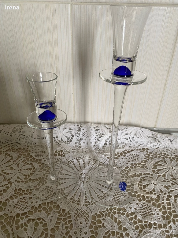 Стъклени свещници, снимка 1