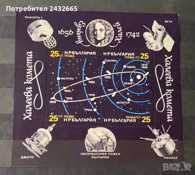 2446. България 1986 = БК 3495 : “ Космос. Хелеева комета .”, **, МNH, снимка 1
