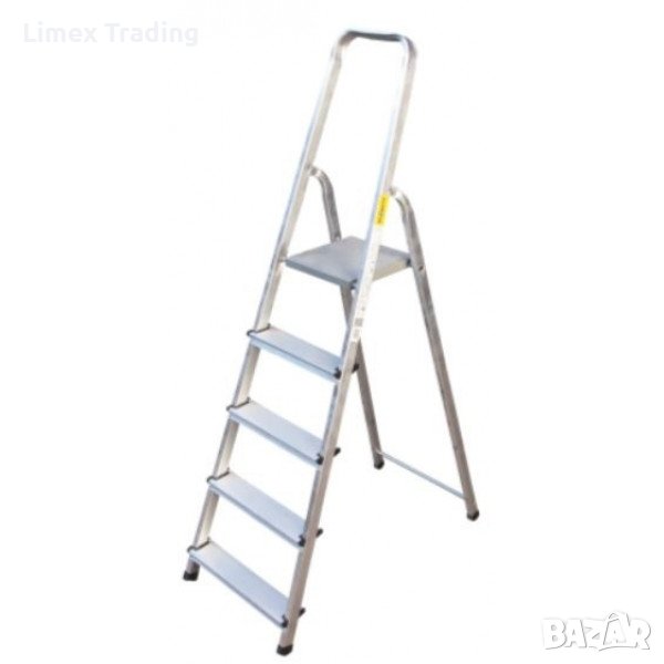 Алуминиева домакинска стълба 4+1 1,45м, снимка 1