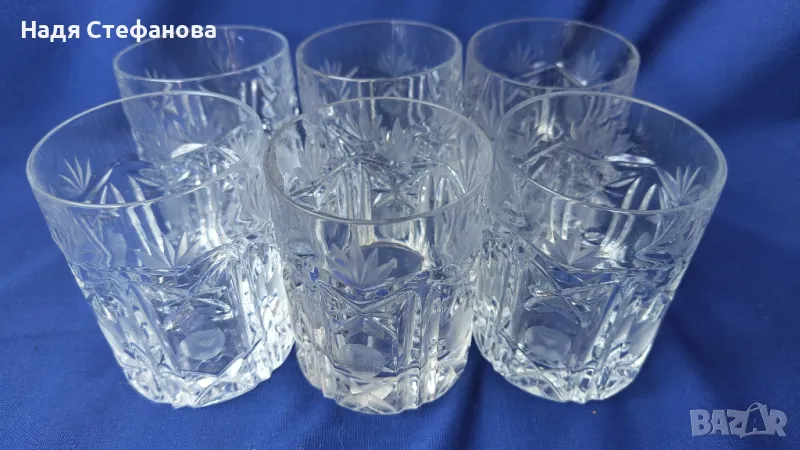 Кристални чаши за уиски, масивни и стилниq 5 бр, снимка 1