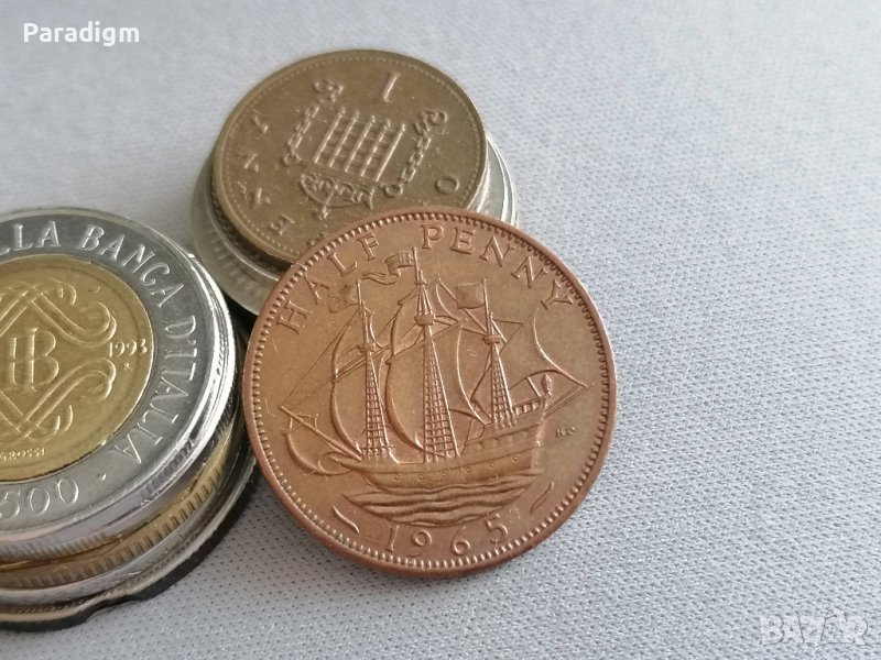 Монета - Великобритания - 1/2 (половин) пени | 1965г., снимка 1