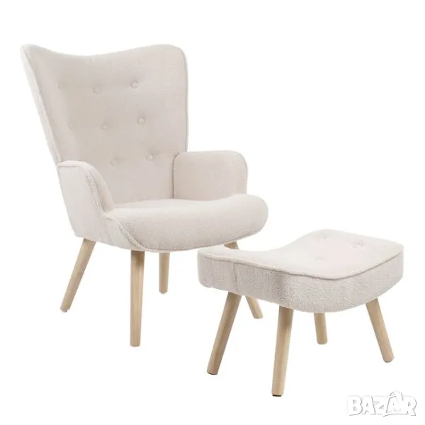 Комплект с табуретка и фотъойл стол Alma Бял, снимка 1