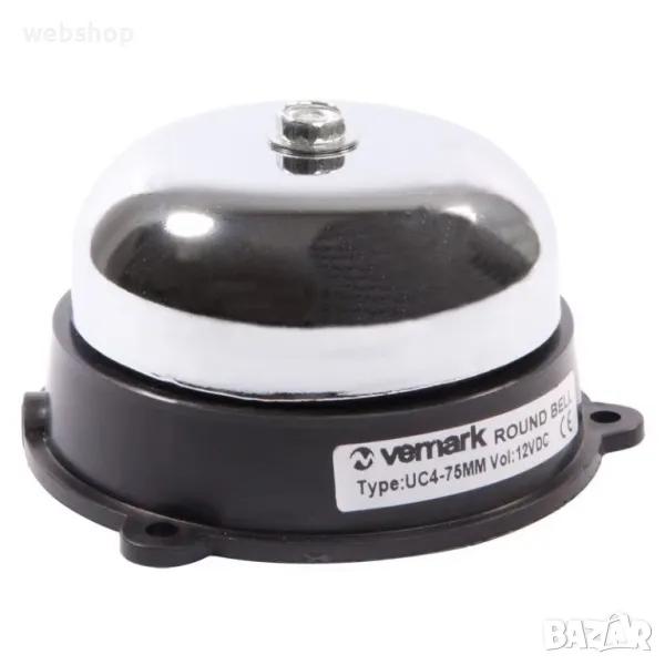 Алармен звънец UC4-75, Механичен, Сив, 220VAC, Ф75mm, снимка 1