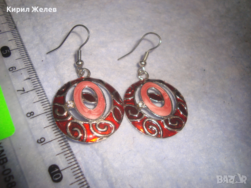 ЕМАЙЛИРАНИ СКЪПОЦЕННИ СРЕБРИСТИ АРТ ОБЕЦИ с ЦИРКОН 5547, снимка 1