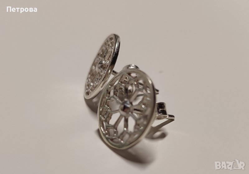 Нежни сребърни обеци, снимка 1