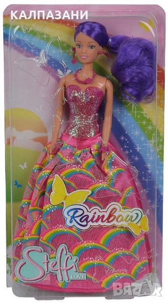 Кукла Simba Toys Steffi Love 105733011 - Стефи, с рокля в стил дъга, 29 cm, снимка 1