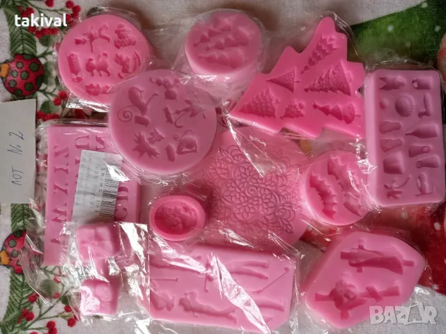 Лот силиконови молдове- сладкарски инструменти за фондан за торти, бисквитки, снимка 2 - Форми - 49878130