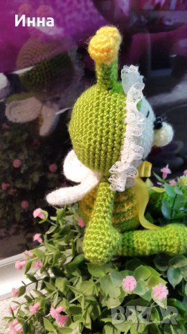Плетена играчка Буболечка+голямо цвете, Плетени, ръчно изработени., снимка 10 - Романтични подаръци - 32279475