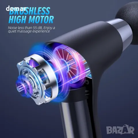 Пистолет за масаж Deep Tissue, Пистолет за масаж с 6 приставки, Масажор за перкусия на мускулите, снимка 2 - Масажори - 47967709