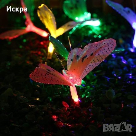 Верига от 12 ЛЕД пеперуди, Лампички , снимка 3 - Соларни лампи - 39270702