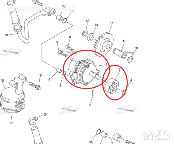 Нова Маслена помпа за Yamaha YZ450F WR450F YFZ450 YFZ450R, снимка 2 - Части - 39525786