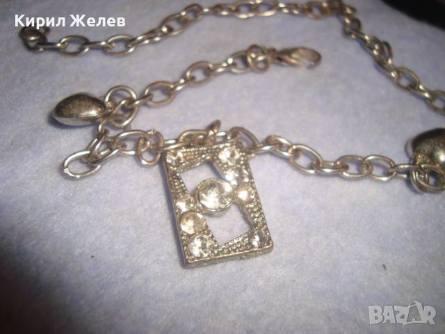 СРЕБРИСТА АРТ ГРИВНИЧКА с КРИСТАЛНА ВИСУЛКА и СЪРЧИЦА 26278, снимка 5 - Гривни - 36154950