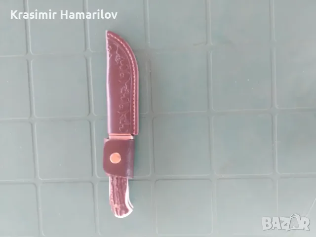 Ръчно изработен нож  с дръжка от  еленов рог , снимка 8 - Ножове - 56185627