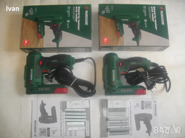 НОВ ЕЛЕКТРИЧЕСКИ КОМБИНИРАН ТАКЕР СКОБИ 6-14мм ПИРОНИ 14-15мм ПЪЛЕН КОМПЛЕКТ PARKSIDE PHET 15C2, снимка 2 - Други инструменти - 49623828