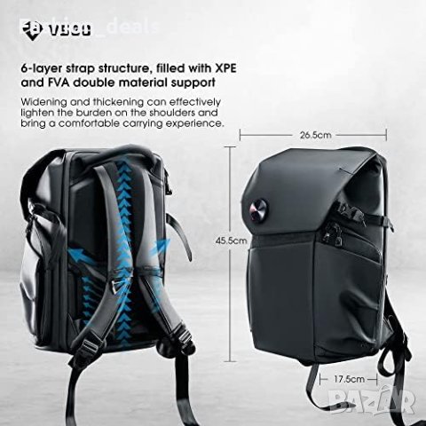 Нова Професионална раница VSGO за камера фотоапарат Sony Canon Nikon аксесоари за статив за обективи, снимка 2 - Чанти, стативи, аксесоари - 42499015