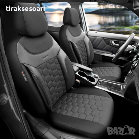 Луксозна тапицерия OTOM Carbon Design черна със сив шев – универсален комплект , снимка 6 - Аксесоари и консумативи - 53625242