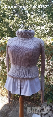 ръчно изплетен пуловер , снимка 4 - Жилетки - 51855480