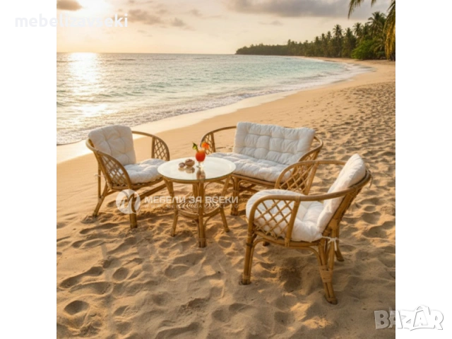 Нов! Ратанов комплект Бахама, снимка 3 - Градински мебели, декорация  - 53807158