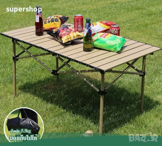 Преносима Сгъваема Маса в Калъф за Къмпинг, Пикник, Барбекю , снимка 11 - Градински мебели, декорация  - 53869246