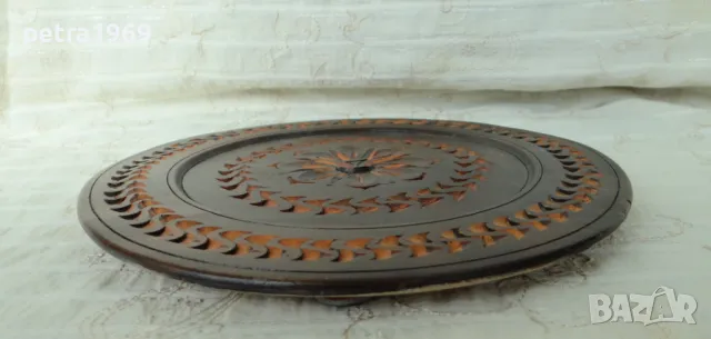 Резбована дървена чиния за окачване, снимка 5 - Декорация за дома - 49589679