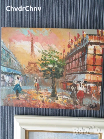 5бр авторски малки картини масло върху платно/дървени рамки 23-24-25см, снимка 10 - Картини - 51358358