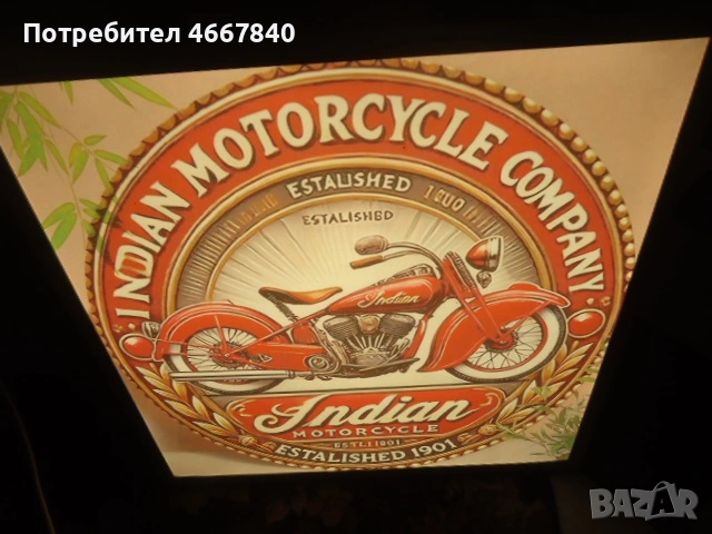 INDIAN motorcycle, светеща реклама., снимка 4 - Колекции - 53712483