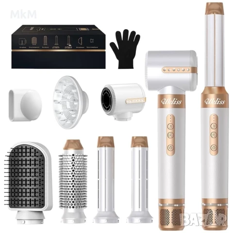 Сешоар Ukliss Airstyler , комплект Styler 7-в-1, високоскоростен безчетков мотор, снимка 7 - Сешоари - 50823640