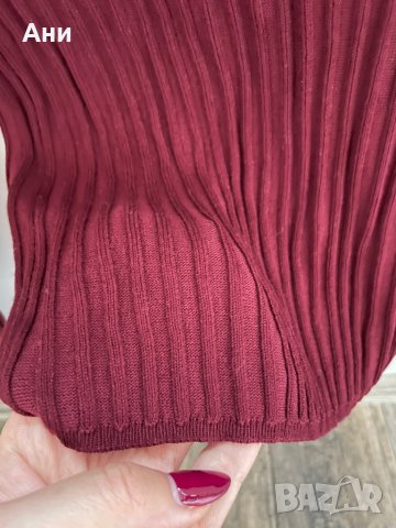 Поло рипс бордо Bershka, снимка 5 - Блузи с дълъг ръкав и пуловери - 38770157