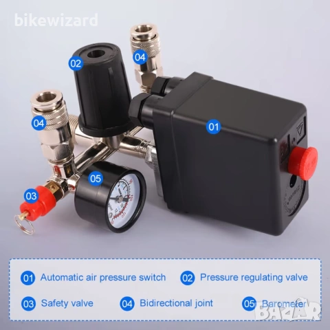 Пресостат за въздушен компресор с управление на клапана НОВО, снимка 4 - Други инструменти - 53235681