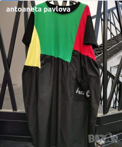 Макси рокля -туника в свежи цветове