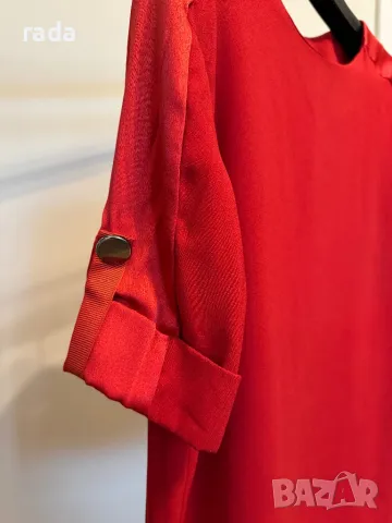 Елегантна червена блуза, снимка 3 - Тениски - 48108169