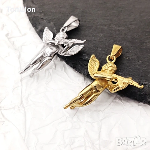 Колие Ангел с Ак-47 автомат - 2 модела, снимка 2 - Колиета, медальони, синджири - 53533824
