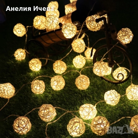 Коледни лампички декорация – крушки с батерии 10 броя ", снимка 3 - Други - 52009188