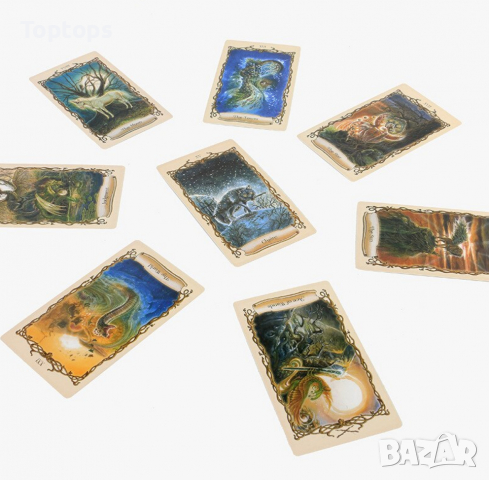 Таро карти: Fantastical Creatures Tarot, 7x12 см с хартиена книжка, снимка 10 - Карти за игра - 36310723