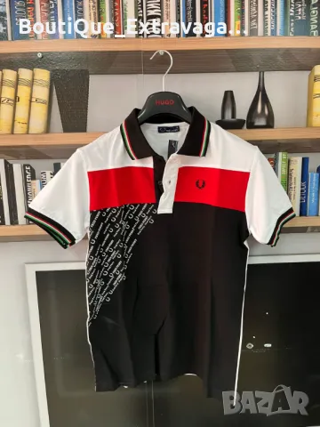 Мъжка тениска Fred Perry Polo White/Black/Red !!!