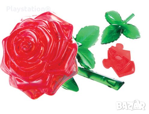 Кристален 3D пъзел Червената Роза за пораснали деца, снимка 5 - Подаръци за жени - 40026387