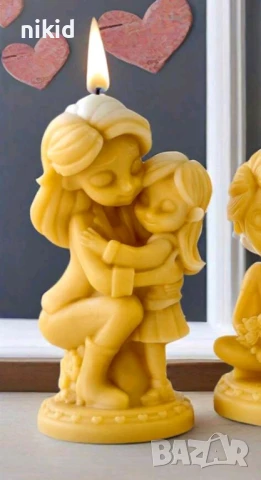 3D Майка с момиче дъщеря прегърнати силиконов молд форма смола свещ гипс фондан декор, снимка 2 - Форми - 51022827