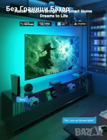 Ново Govee HDMI 2.1 Sync Box и RGB LED лента за 55-65" TV, 8K 60Hz, снимка 5 - Лед осветление - 48714524