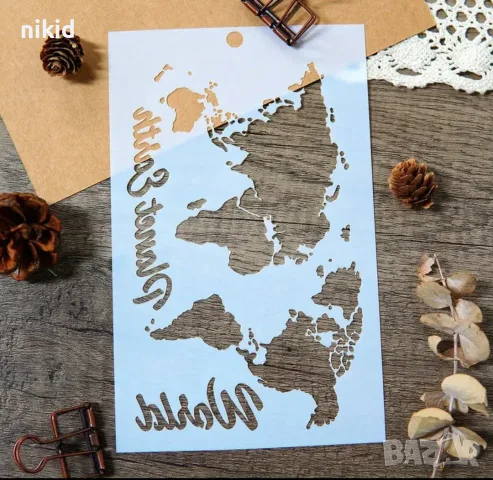 Световна Географска карта на света стенсил шаблон спрей за торта украса сладки Scrapbooking