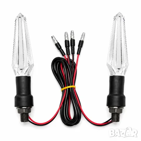Гъвкави гумени 12V LED мигачи за мотор 2 броя, снимка 2 - Аксесоари и консумативи - 55865974