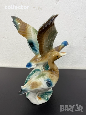 Румънска порцеланова фигура на диви патици. №7514, снимка 2 - Колекции - 52121024