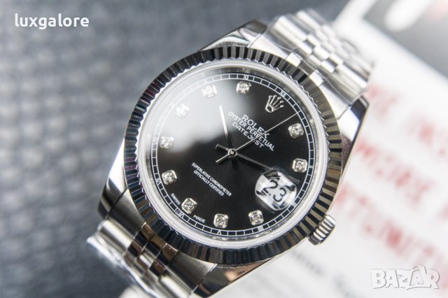 Мъжки часовник Rolex Oyster Perpetual Datejust Black Diamond с автоматичен механизъм, снимка 7 - Мъжки - 42112753